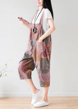 Load image into Gallery viewer, Fashion Brick Red Oversized Print Cotton Jumpsuit Spring