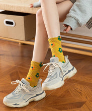 Load image into Gallery viewer, Fashion Floral Jacquard Cotton Mid Calf Socks