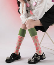 Load image into Gallery viewer, Fashion Floral Jacquard Hollow Out Cotton Mid Calf Socks