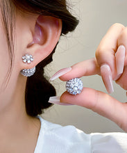 Load image into Gallery viewer, Fashion Gold Copper Overgild Zircon Pearl Ball Stud Earrings