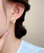 Load image into Gallery viewer, Fashion Gold Copper Overgild Zircon Pearl Ball Stud Earrings