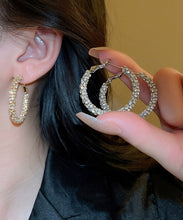 Load image into Gallery viewer, Fashion Gold Copper Zircon Hoop Earrings