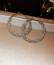 Load image into Gallery viewer, Fashion Gold Copper Zircon Hoop Earrings