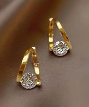 Load image into Gallery viewer, Fashion Gold Sterling Silver Alloy Zircon Hoop Earrings