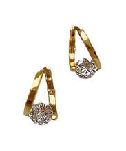 Load image into Gallery viewer, Fashion Gold Sterling Silver Alloy Zircon Hoop Earrings