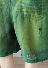 Load image into Gallery viewer, Fashion Green Oversized Cotton Ripped Jumpsuits Shorts Summer