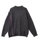 Load image into Gallery viewer, Fashion Grey Fluffy Patchwork Thick Knit Sweater Tops Winter