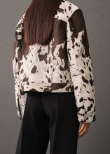 Load image into Gallery viewer, Fashion Peter Pan Collar Pockets Print Woolen Short Coat Fall