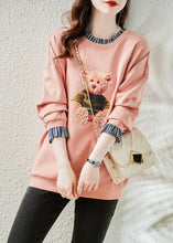 Load image into Gallery viewer, Fashion Pink Bear Patchwork Warm Fleece Sweatshirts Top Winter