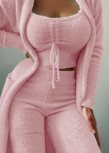 Load image into Gallery viewer, Fashion Pink Pockets Faux Fur 3 Piece Outfit Fall