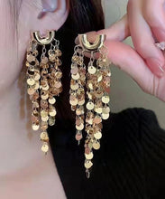 Load image into Gallery viewer, Fashion Silk Metal Alloy Sequins Tassel Drop Earrings