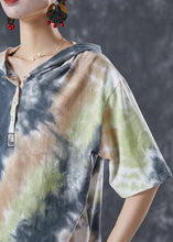 Load image into Gallery viewer, Fashion Tie Dye Patchwork Hooded Cotton Two Pieces Set Summer