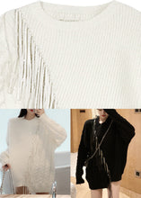 Load image into Gallery viewer, Fashion White Asymmetrical Patchwork Thick Cotton Knit Sweaters Spring