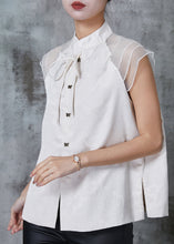 Load image into Gallery viewer, Fine Apricot Mandarin Collar Butterfly Button Silk Shirts Summer