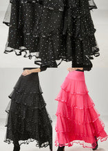 Load image into Gallery viewer, Fine Black Layered Ruffles Tulle Holiday Skirt Spring