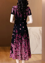 Load image into Gallery viewer, Fine Black V Neck Print Slim Fit Chiffon Dresses Summer