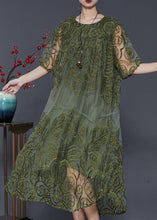 Load image into Gallery viewer, Fine Blackish Green Embroidered Tulle Dresses Summer