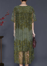 Load image into Gallery viewer, Fine Blackish Green Embroidered Tulle Dresses Summer