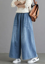 Load image into Gallery viewer, Fine Blue Regular Pockets Straight Fall Denim Pants