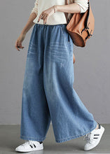 Load image into Gallery viewer, Fine Blue Regular Pockets Straight Fall Denim Pants