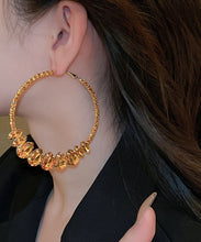 Load image into Gallery viewer, Fine Champagne Copper Zircon Water Drop Hoop Earrings