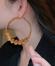 Load image into Gallery viewer, Fine Champagne Copper Zircon Water Drop Hoop Earrings