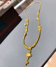 Load image into Gallery viewer, Fine Gold Sterling Silver Alloy Lotus Tassel Pendant Necklace