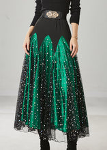 Load image into Gallery viewer, Fine Green Silm Fit Patchwork Tulle Dance Skirts Spring