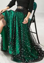 Load image into Gallery viewer, Fine Green Silm Fit Patchwork Tulle Dance Skirts Spring