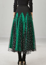 Load image into Gallery viewer, Fine Green Silm Fit Patchwork Tulle Dance Skirts Spring