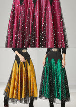 Load image into Gallery viewer, Fine Green Silm Fit Patchwork Tulle Dance Skirts Spring