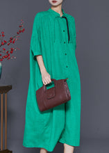 Load image into Gallery viewer, Fine Green Tasseled Oversized Cotton Robe Dresses Summer