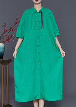 Load image into Gallery viewer, Fine Green Tasseled Oversized Cotton Robe Dresses Summer