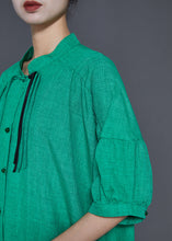 Load image into Gallery viewer, Fine Green Tasseled Oversized Cotton Robe Dresses Summer