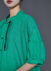 Fine Green Tasseled Oversized Cotton Robe Dresses Summer