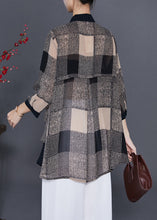 Load image into Gallery viewer, Fine Grey Plaid Patchwork Chiffon Shirt Bracelet Sleeve