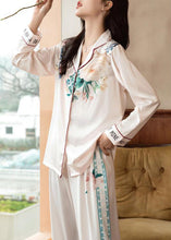 Load image into Gallery viewer, Fine Light Pink Print Button Ice Silk Two Pieces Set Long Sleeve