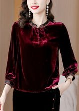 Load image into Gallery viewer, Fine Mulberry Mandarin Collar Silk Velour Shirt Top Spring