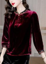 Load image into Gallery viewer, Fine Mulberry Mandarin Collar Silk Velour Shirt Top Spring