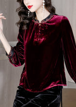 Load image into Gallery viewer, Fine Mulberry Mandarin Collar Silk Velour Shirt Top Spring