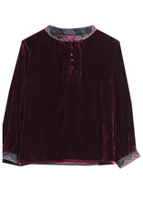 Load image into Gallery viewer, Fine Mulberry Mandarin Collar Silk Velour Shirt Top Spring