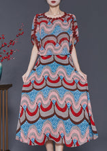 Load image into Gallery viewer, Fine Print Patchwork Chiffon Fake Two Piece Dresses Summer