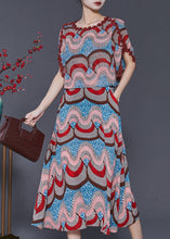 Load image into Gallery viewer, Fine Print Patchwork Chiffon Fake Two Piece Dresses Summer