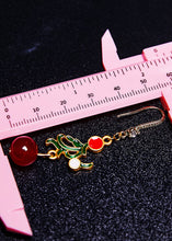 Load image into Gallery viewer, Fine Red Gem Stone Gilding Drop Earrings