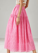 Load image into Gallery viewer, Fine Rose Ruffled Hollow Out Cotton Skirt Summer