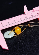 Load image into Gallery viewer, Fine White Jade Handmade Concatenation Beeswax Drop Earrings