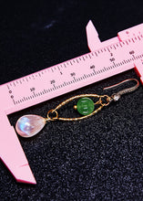 Load image into Gallery viewer, Fine White Teardrop Gem Stone Boutique Jade Drop Earrings