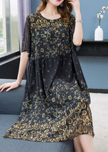 Load image into Gallery viewer, Fine Yellow Print Wrinkled Patchwork Chiffon Dresses Summer