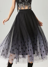 Load image into Gallery viewer, Fitted Black Gradient Color Tulle A Line Skirts Summer