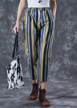 Load image into Gallery viewer, Fitted Colorblock Striped Elastic Waist Linen Harem Pants Summer